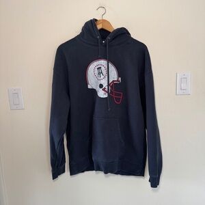 Barstool Sports Football Graphic Hoodie Men's XL Blue Heavyweight